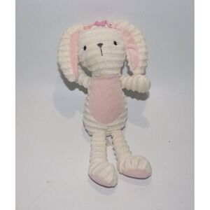 Chick Pea Bunny Rabbit Plush Stuffed Pink white Ribbed Lovey 10" GUC